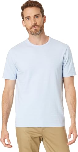Футболка с круглым вырезом и коротким рукавом, окрашенная в garment dye, в полоску