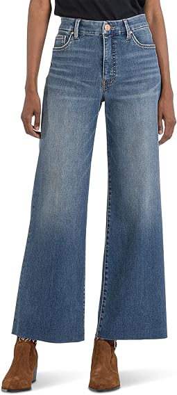 Meg High-Rise Fab Ab Wide Leg Raw Hem in Milestone
