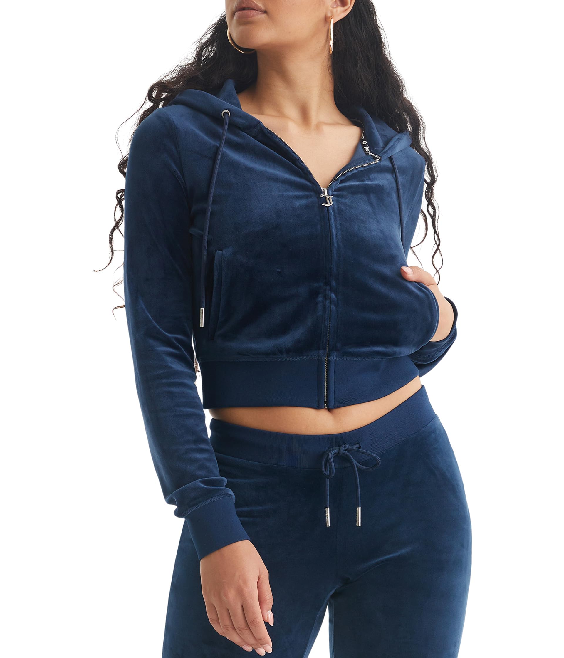 C Solid Classic Juicy Hoodie with Back Bling
