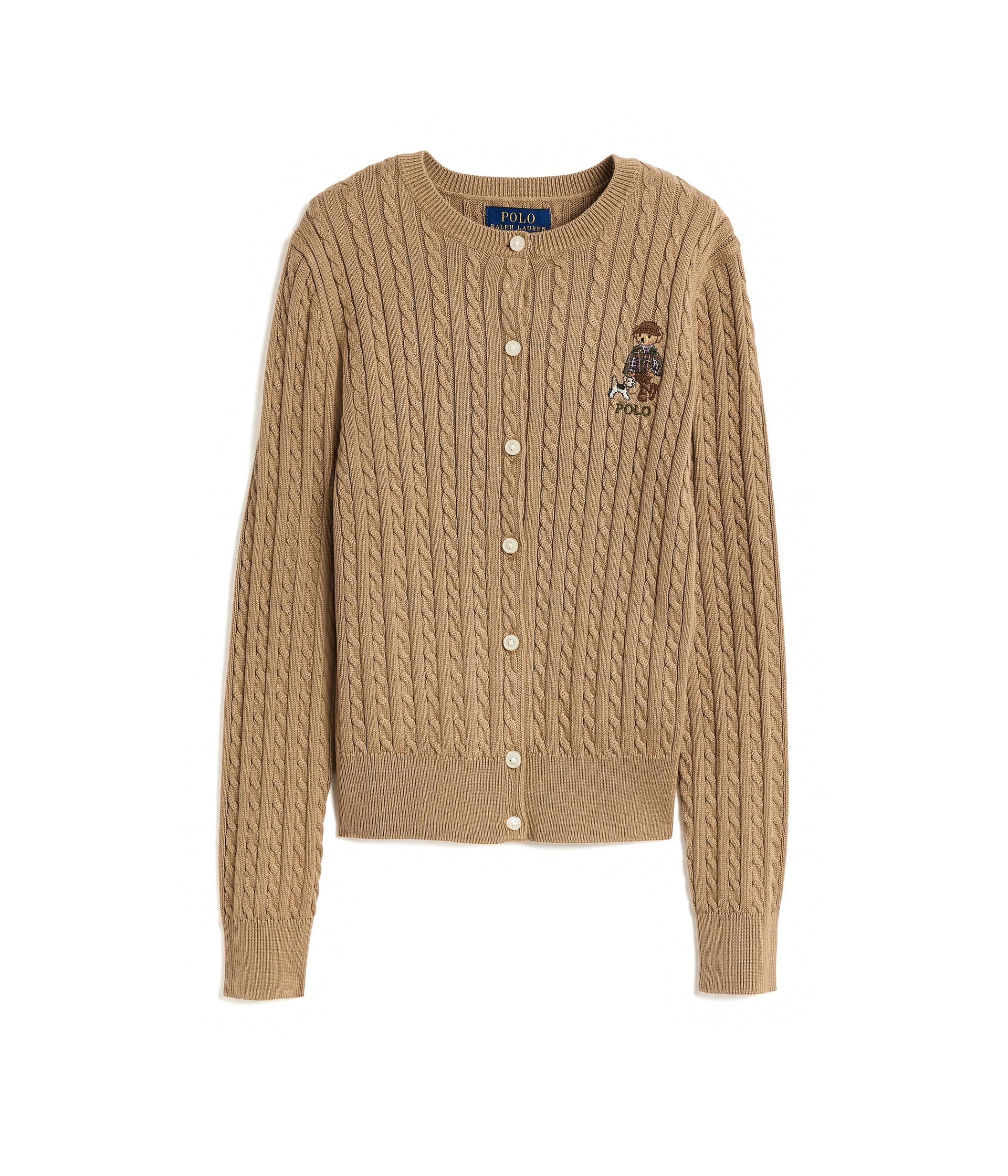 Polo Bear мини-кардиган из хлопка с косой вязкой (малыш/маленькие дети)