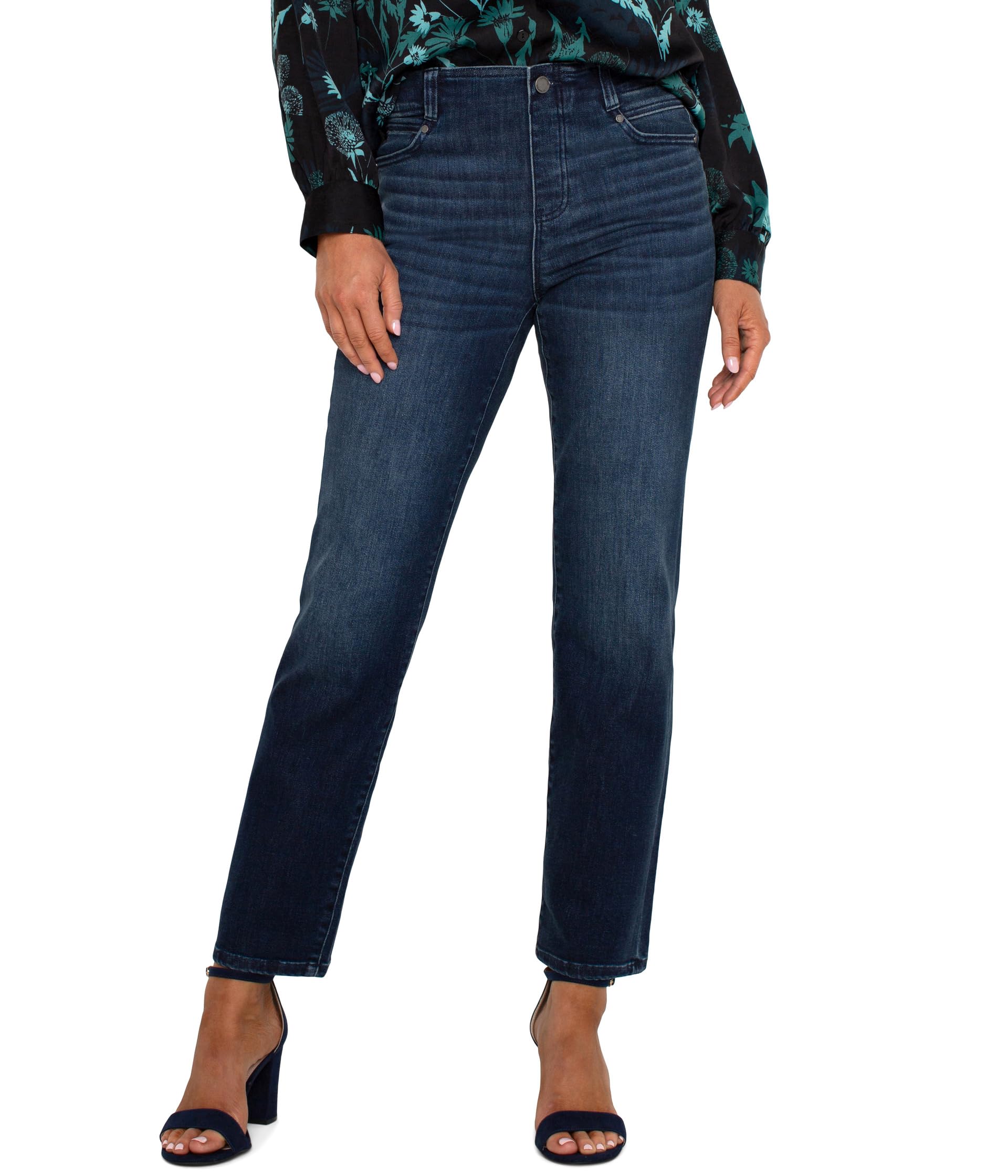 Gia Glider Pull On Slim Mid Rise Stretch Denim in Warner Lake