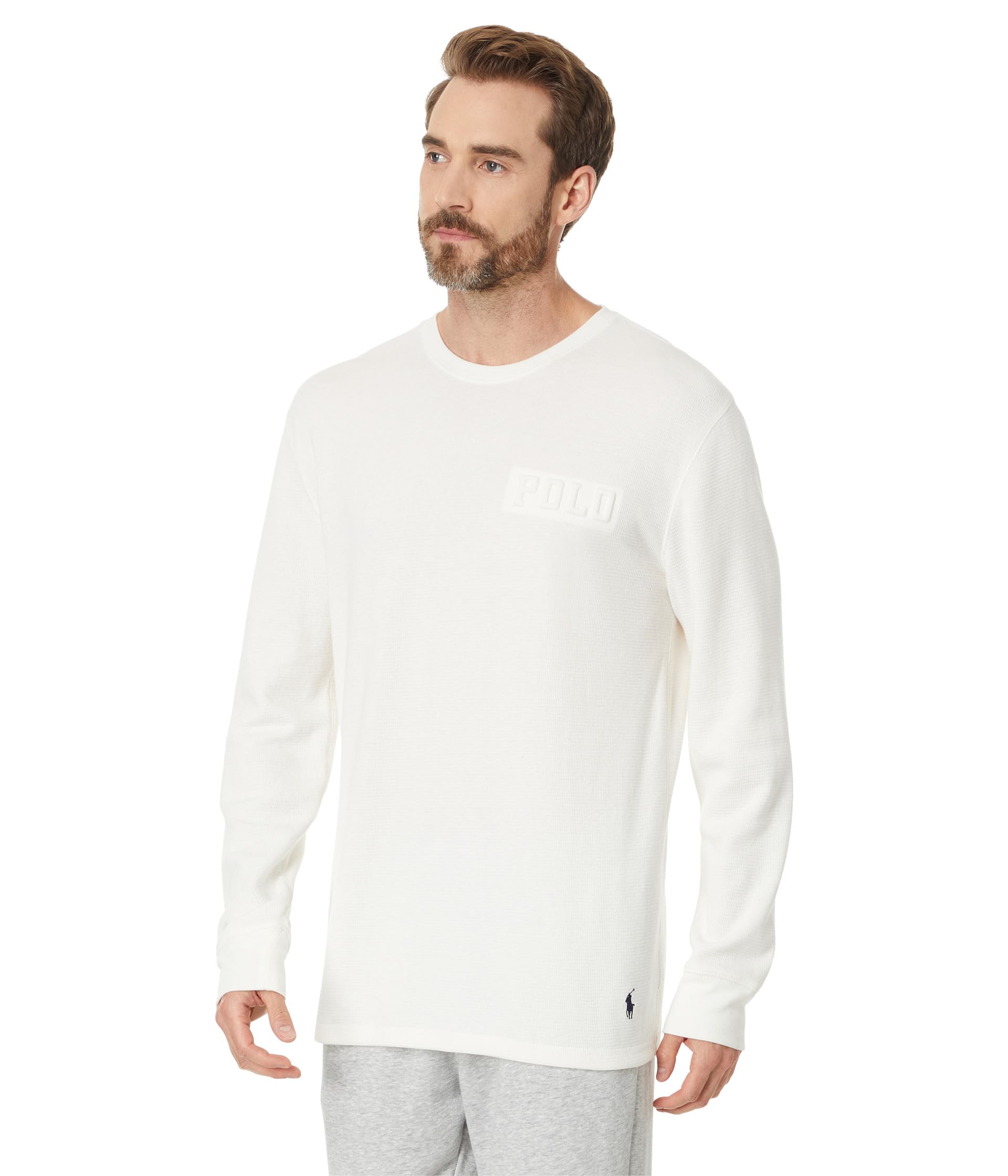 Embossed Thermal Long Sleeve Crew Shirt