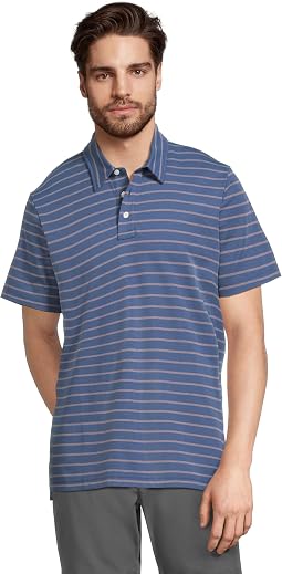 Comfort Stretch Performance Short Sleeve Polo, Slightly Fitted, Stripe