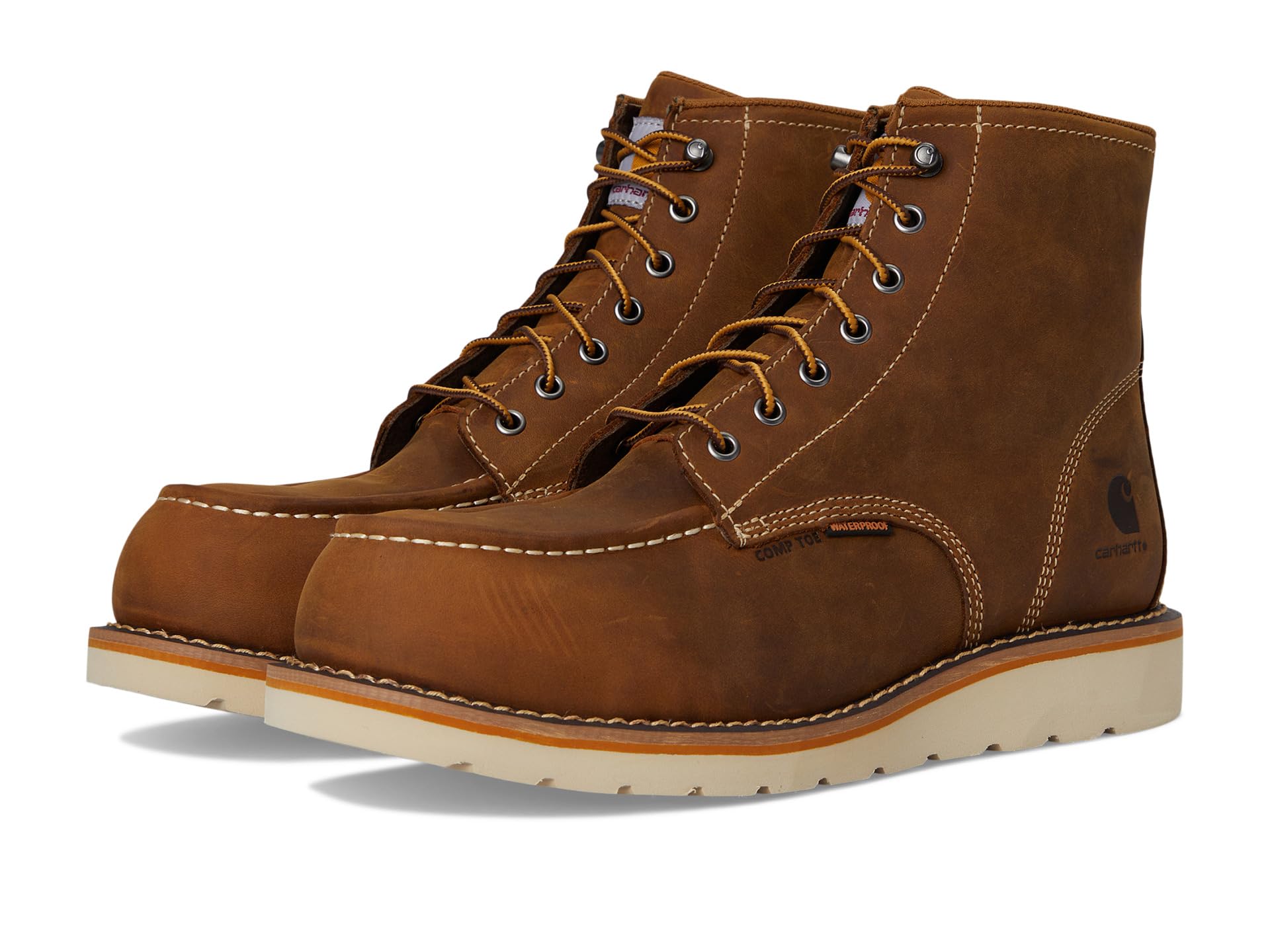 6" waterproof moc nano toe wedge work boots