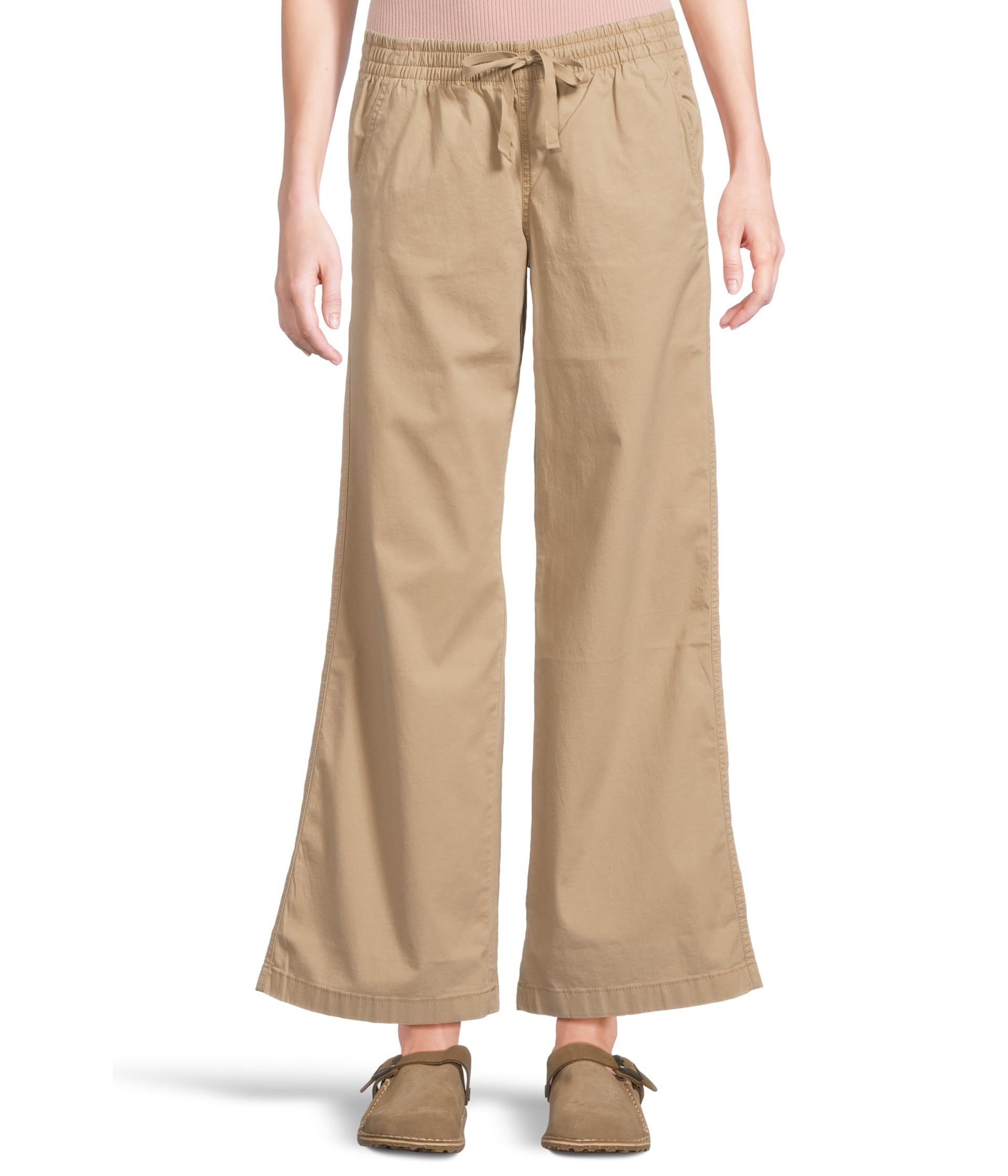 Lakewashed Pull-On Wide Leg Pants