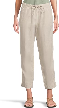 Premium Linen Breezy Pull-On Ankle Pants