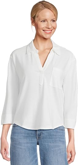 Cotton Linen Tee Splitneck