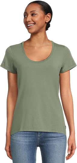 Soft Stretch Supima Scoop Neck Short Sleeve Tee