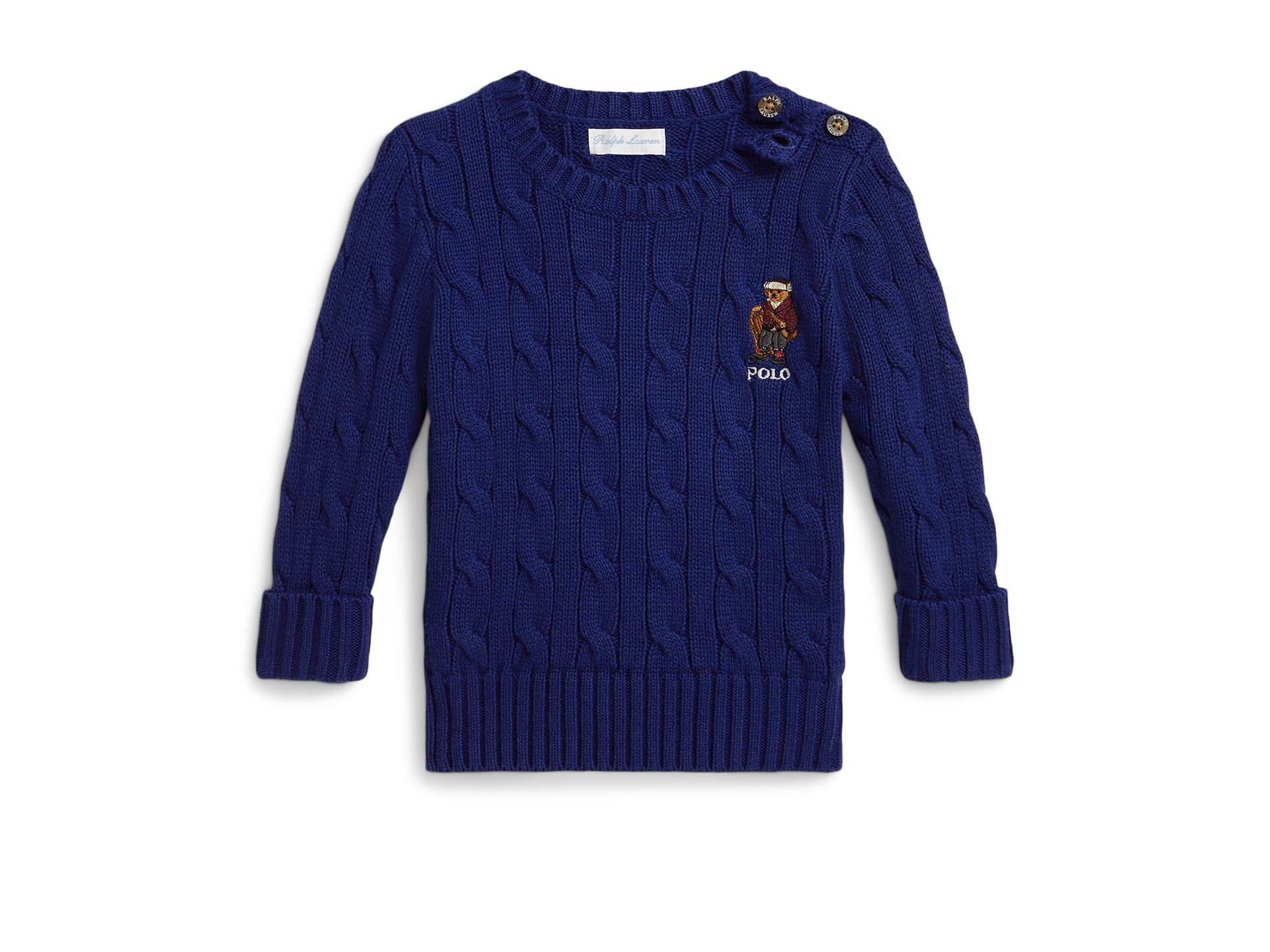 Polo Bear Cable-Knit Cotton Sweater (Infant)