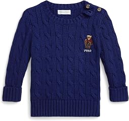 Polo Ralph Lauren Kids свитер из хлопкового кабельного трикотажа с медведем Polo (малыш)